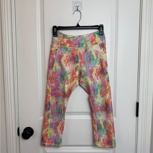 Multicolor Tie-Dye Active Capri Leggings